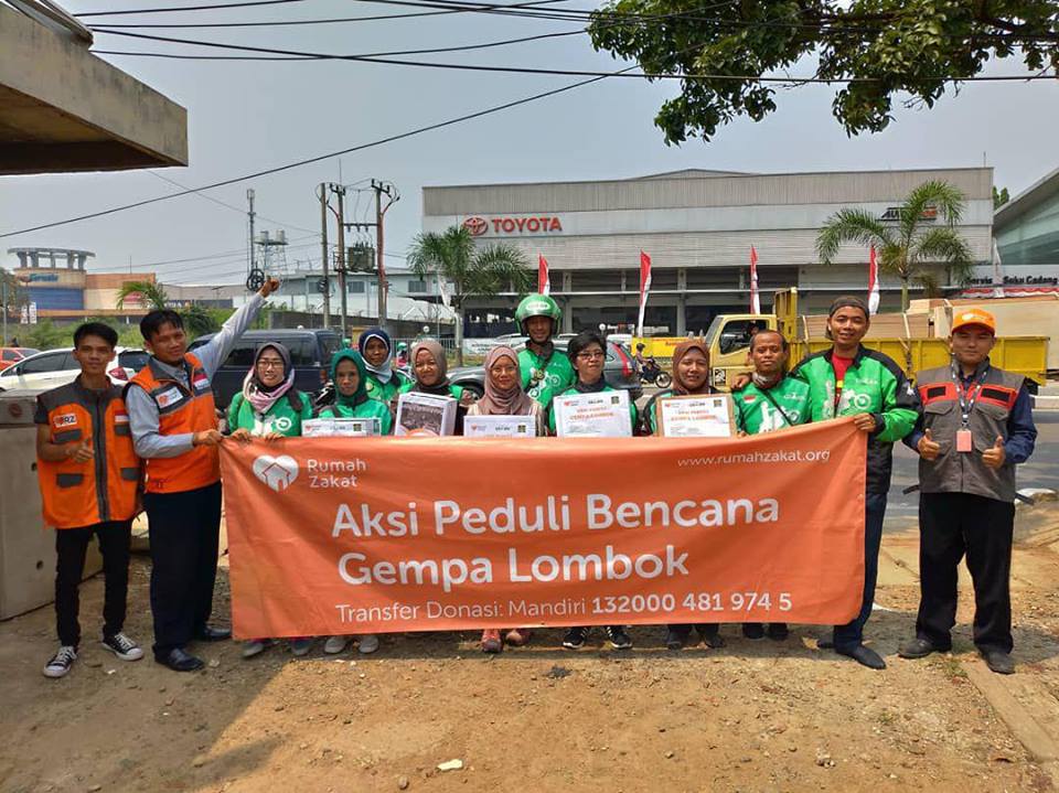 Rumah Zakat dan Gojek Adakan Aksi Penggalangan Dana untuk Lombok